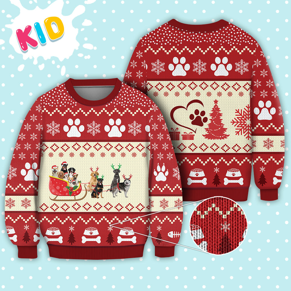 Dog Reindeer Christmas Sweater Christmas Knitted Print Sweatshirt - Best Gift For Christmas, Noel - WeCustomit