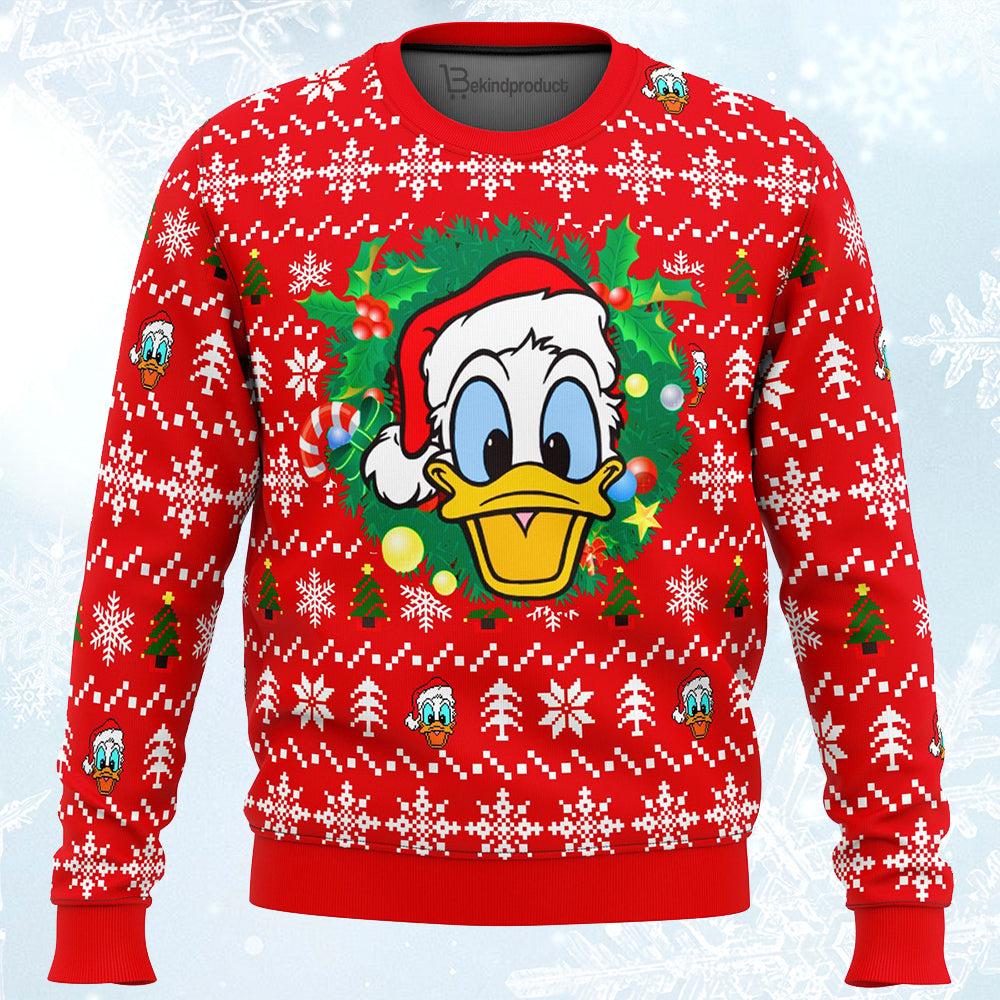 Duck Christmas Head Ugly Christmas Sweater For Men & Women Christmas Gift Sweater PT171 - WeCustomit