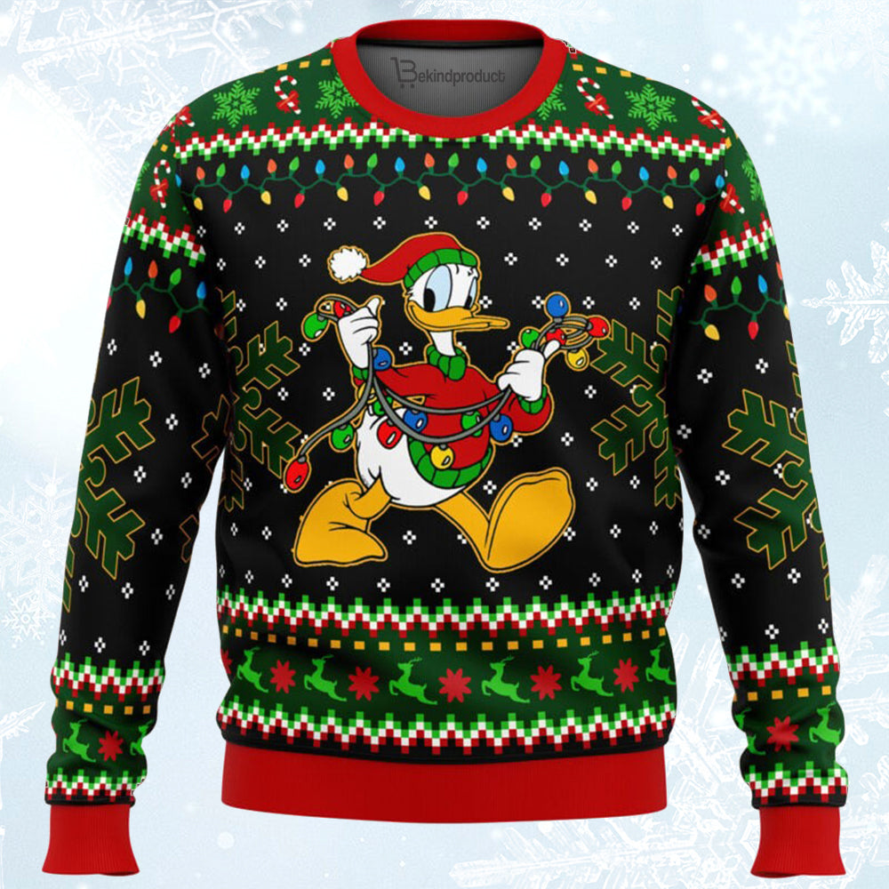 Don.ald Duck Christmas Lights Ugly Christmas Sweater For Men & Women Christmas Gift Sweater BH431 - WeCustomit