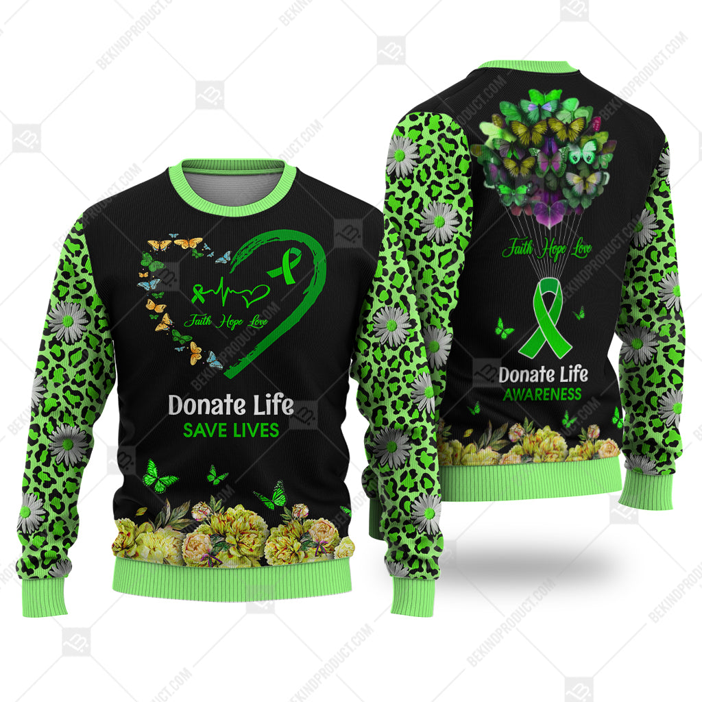 Donate Life Save Lives Sweatshirt Survivor Butterfly Heart Sweater - Print Fashion Sweatshirt For Everyone - WeCustomit