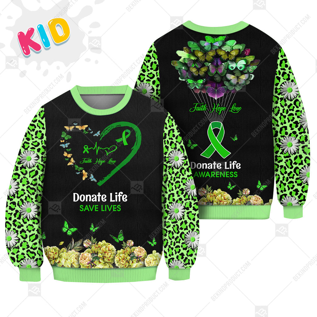 Donate Life Save Lives Sweatshirt Survivor Butterfly Heart Sweater - Print Fashion Sweatshirt For Everyone - WeCustomit