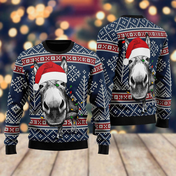 Donkey Funny Christmas Ugly Christmas Sweater For Men & Women Christmas Gift Sweater US1123 - WeCustomit