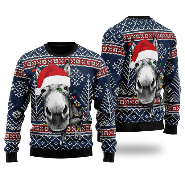 Donkey Funny Christmas Ugly Christmas Sweater For Men & Women Christmas Gift Sweater US1123 - WeCustomit