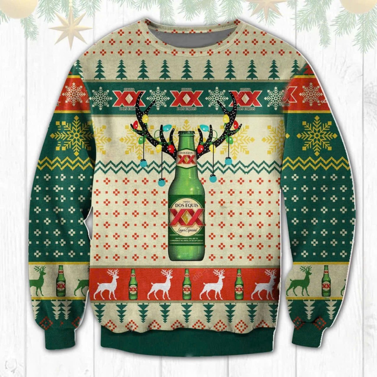 Dos Equis Reindeer Christmas Ugly Sweater - WeCustomit