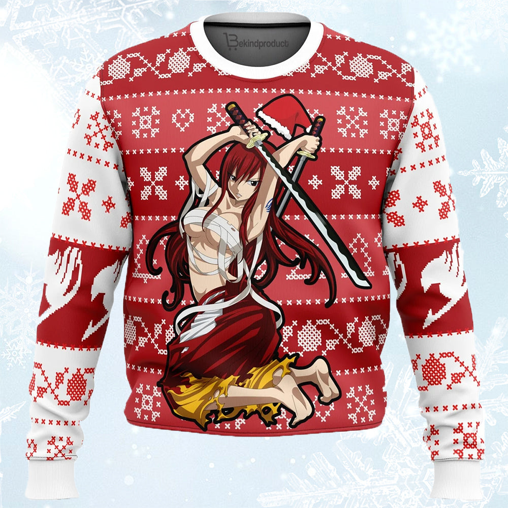Erza Scarlet Ugly Christmas Sweater For Men & Women Christmas Gift Sweater PT693 - WeCustomit
