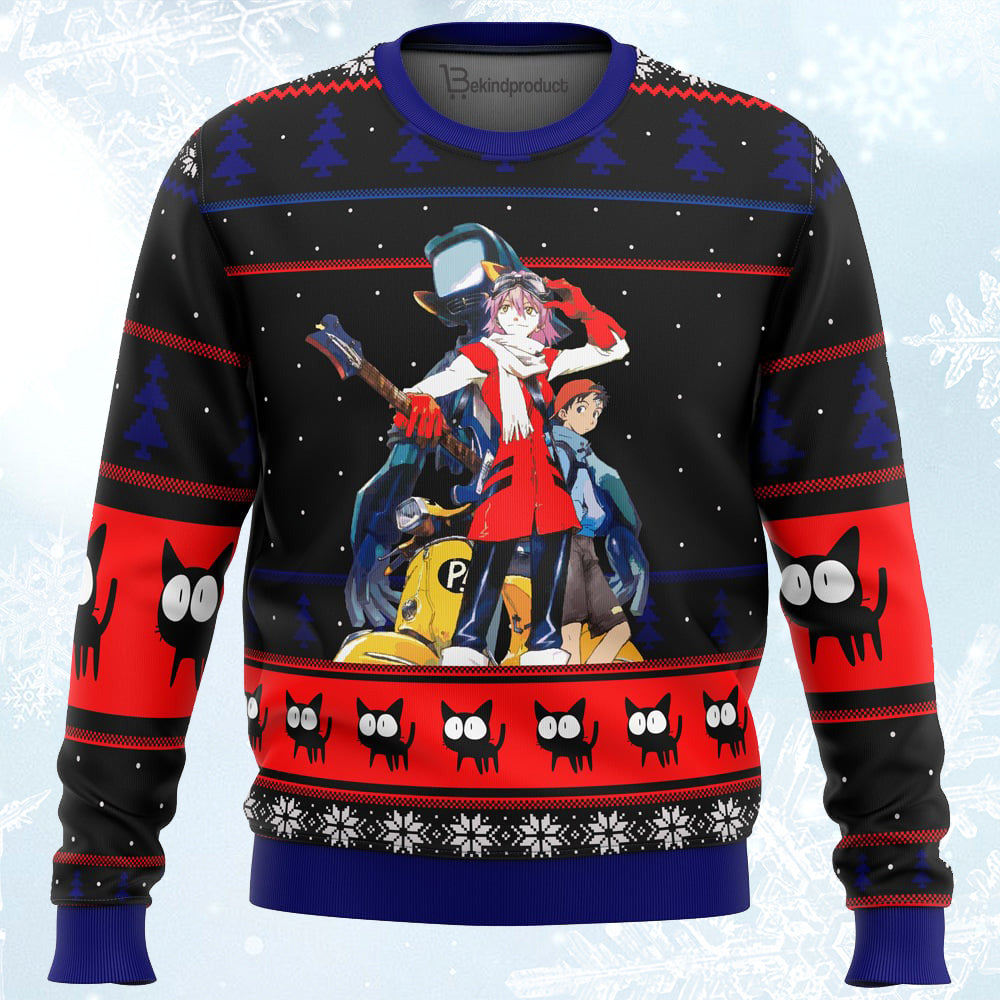 FLCL Poster Ugly Christmas Sweater For Men & Women Christmas Gift Sweater PT070 - WeCustomit