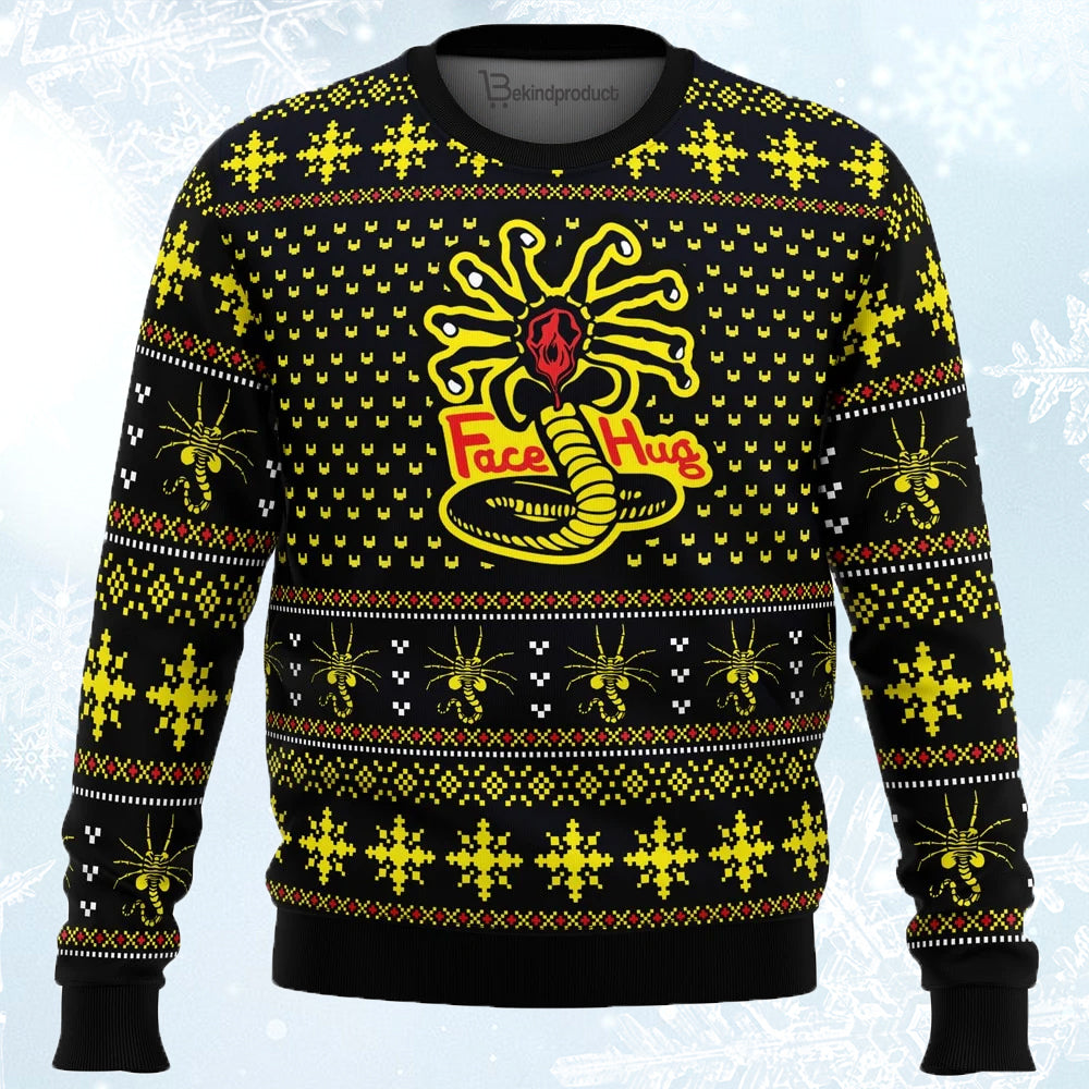 Face Hugs For Everyone Alien Ugly Christmas Sweater For Men & Women Christmas Gift Sweater PT763 - WeCustomit