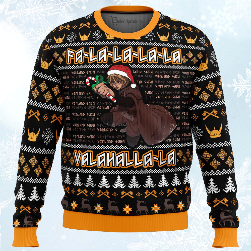 Falalala Valahalla Vinland Ugly Christmas Sweater For Men & Women Christmas Gift Sweater PT409 - WeCustomit