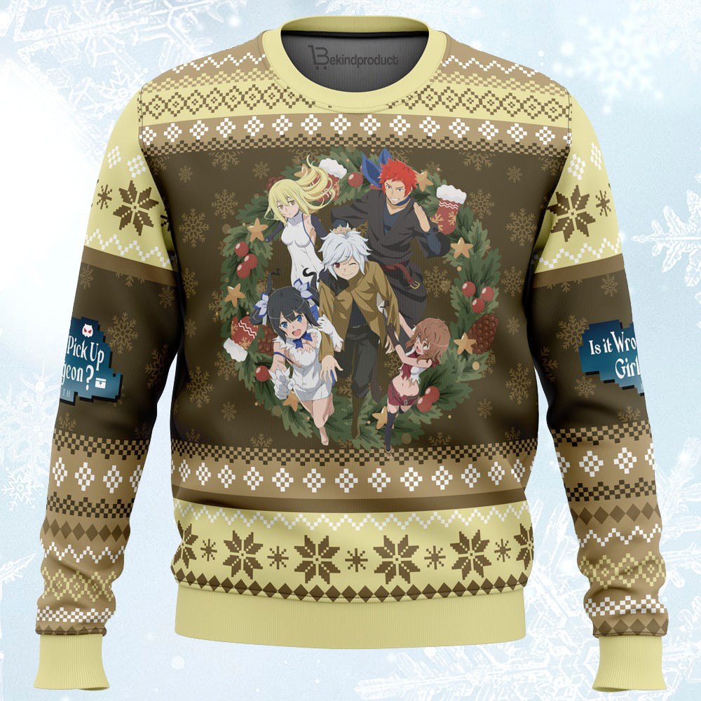 Familia Myth DanMachi Ugly Christmas Sweater For Men & Women Christmas Gift Sweater PT410 - WeCustomit