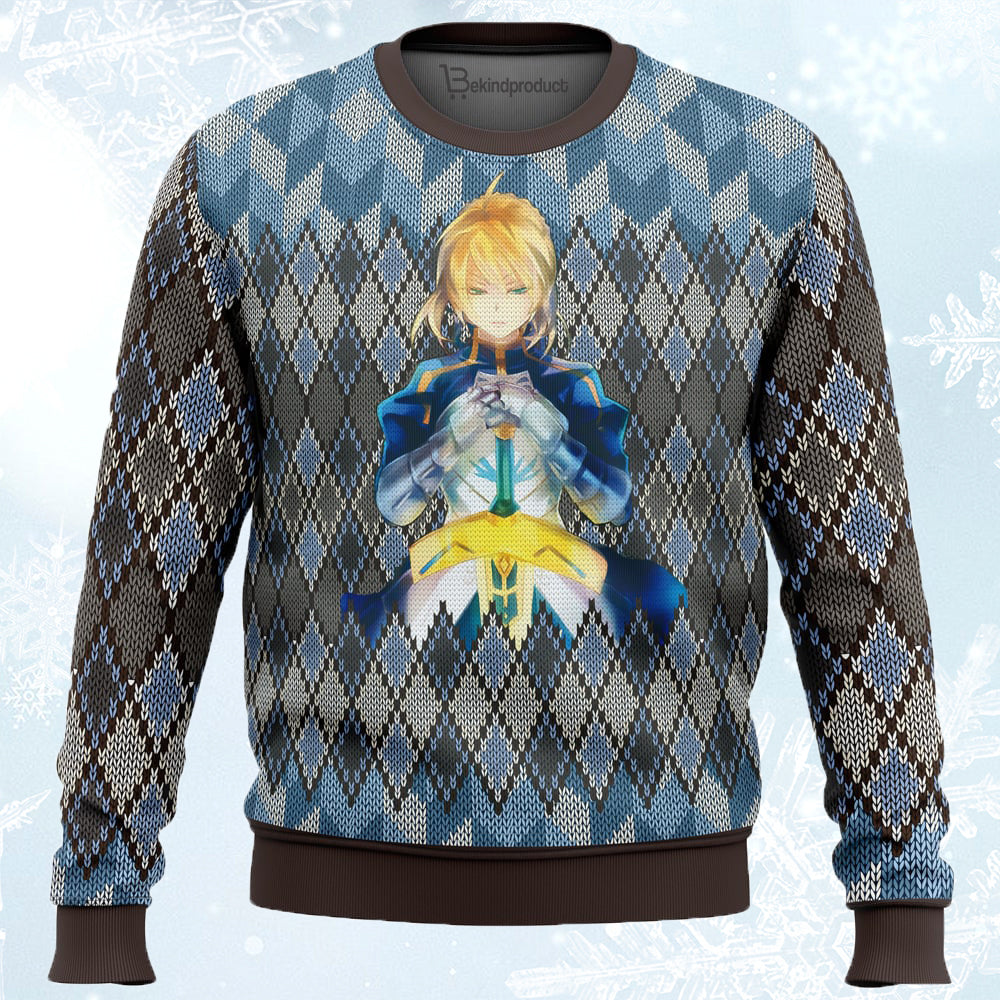 Fate Zero Saber Ugly Christmas Sweater For Men & Women Christmas Gift Sweater BH550 - WeCustomit