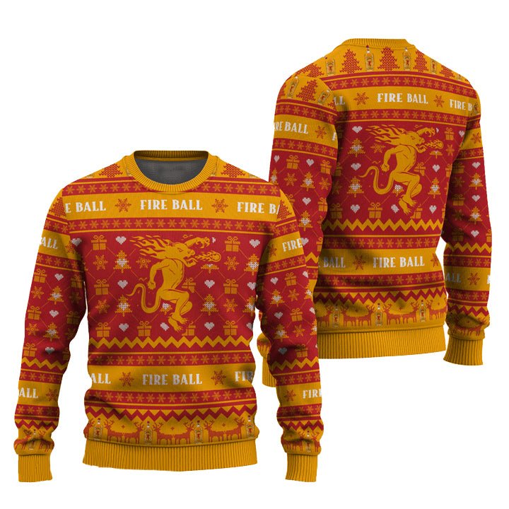Fireball Snowing Christmas Ugly Sweater - WeCustomit