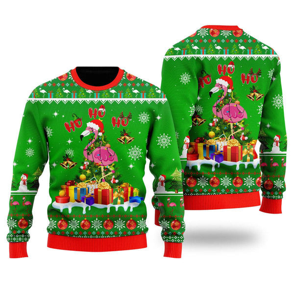 Flamingo Ho Ho Ho Ugly Christmas Sweater For Men & Women Christmas Gift Sweater US2328 - WeCustomit