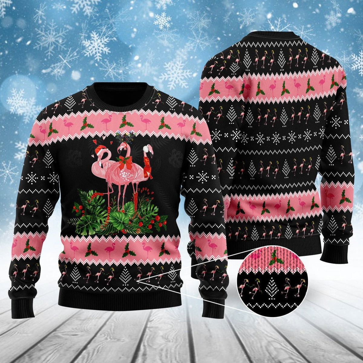 Jingle Bell Tropical Ugly Christmas Sweater For Men & Women Christmas Gift Sweater US1453 - WeCustomit