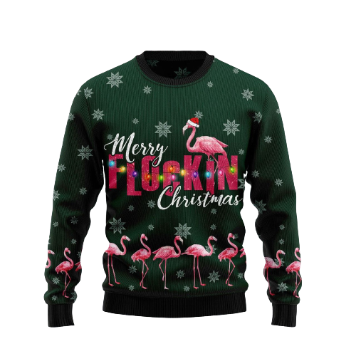 Merry Flockin Christmas Ugly Christmas Sweater For Men & Women Christmas Gift Sweater US1251 - WeCustomit