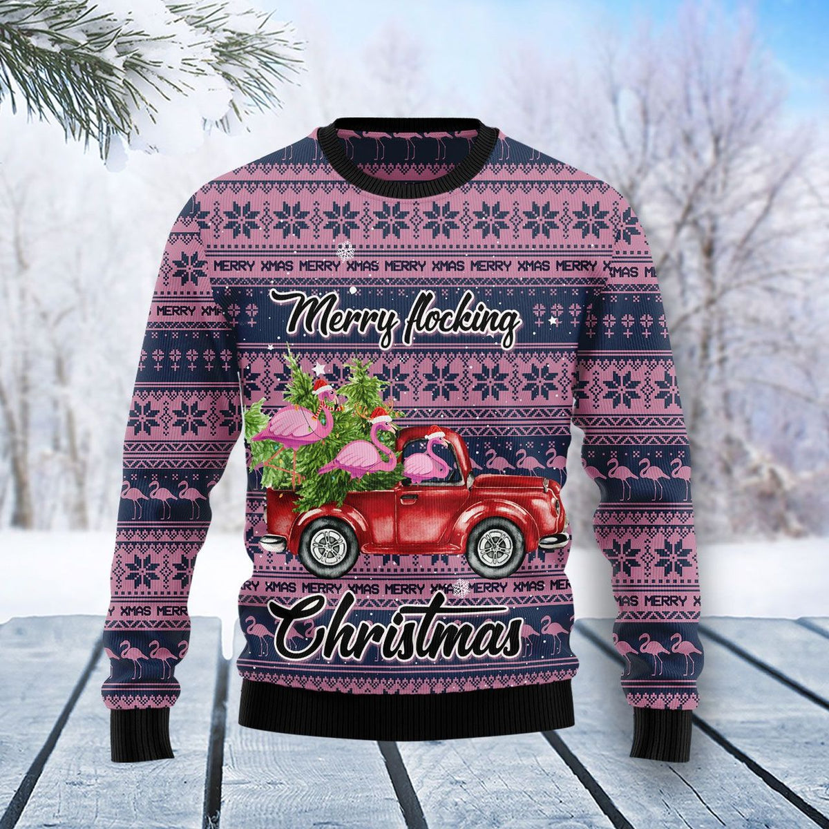 Merry Flocking Christmas Ugly Christmas Sweater For Men & Women Christmas Gift Sweater US1253 - WeCustomit