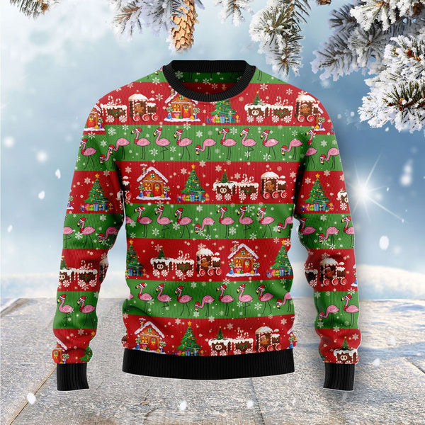 Flamingo Snow Ugly Christmas Sweater For Men & Women Christmas Gift Sweater US1247 - WeCustomit