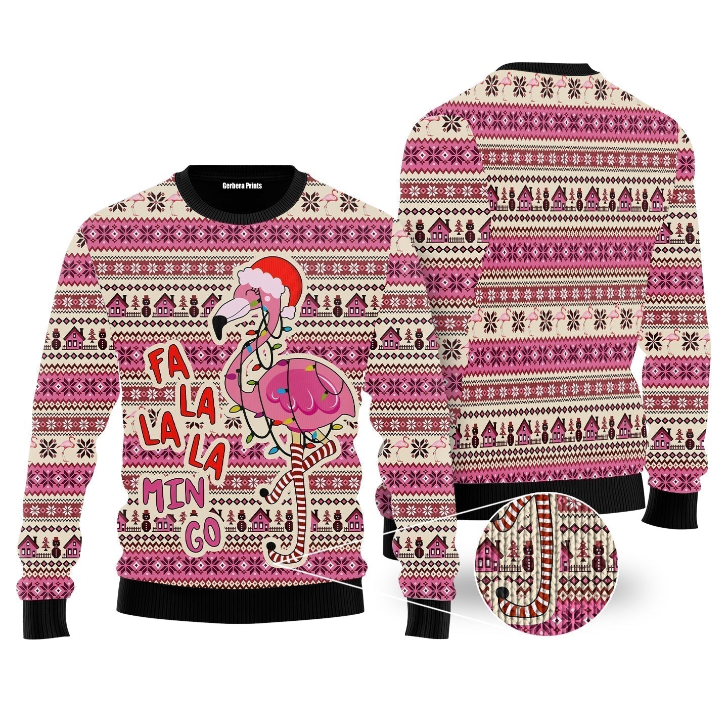 Flamingo Ugly Christmas Sweater For Maen & Women Adult - WeCustomit