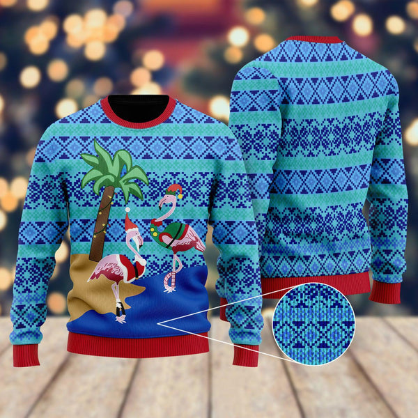 Flamingo Ugly Christmas Sweater For Men & Women Christmas Gift Sweater US1669 - WeCustomit