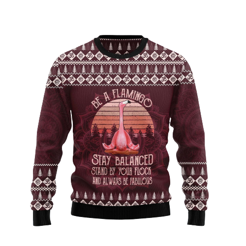 Flamingo Yoga Ugly Christmas Sweater For Men & Women Christmas Gift Sweater US1290 - WeCustomit