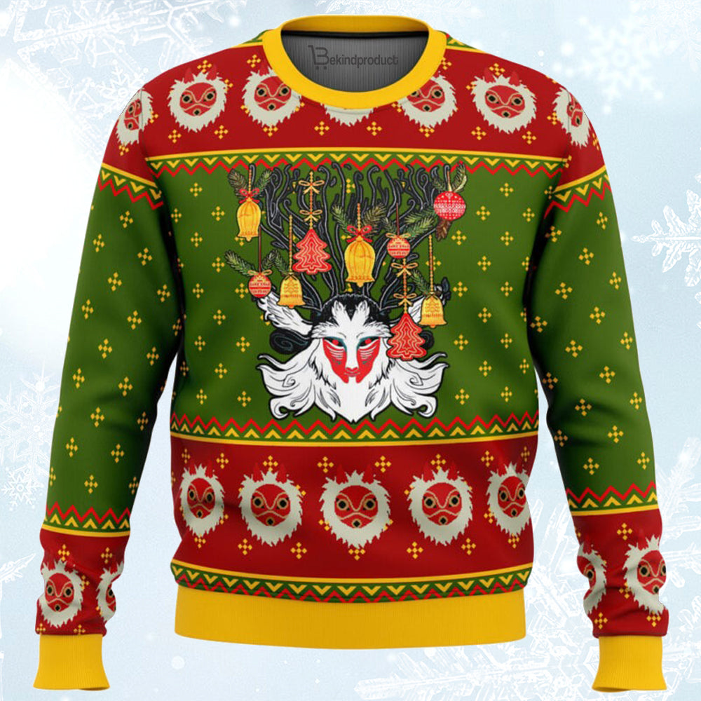 Forest Spirit Princess Mononoke Ugly Christmas Sweater For Men & Women Christmas Gift Sweater BH224 - WeCustomit
