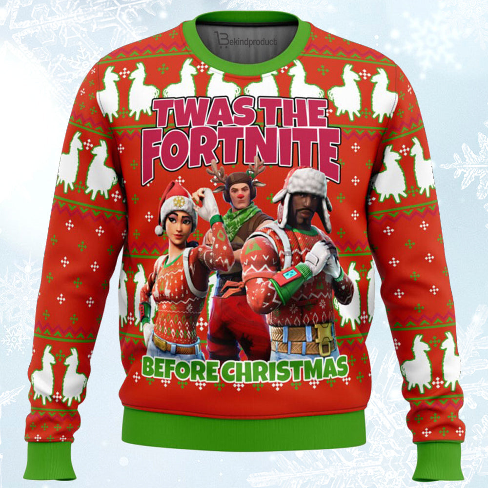 Fortnite Twas Night Ugly Christmas Sweater For Men & Women Christmas Gift Sweater BH346 - WeCustomit