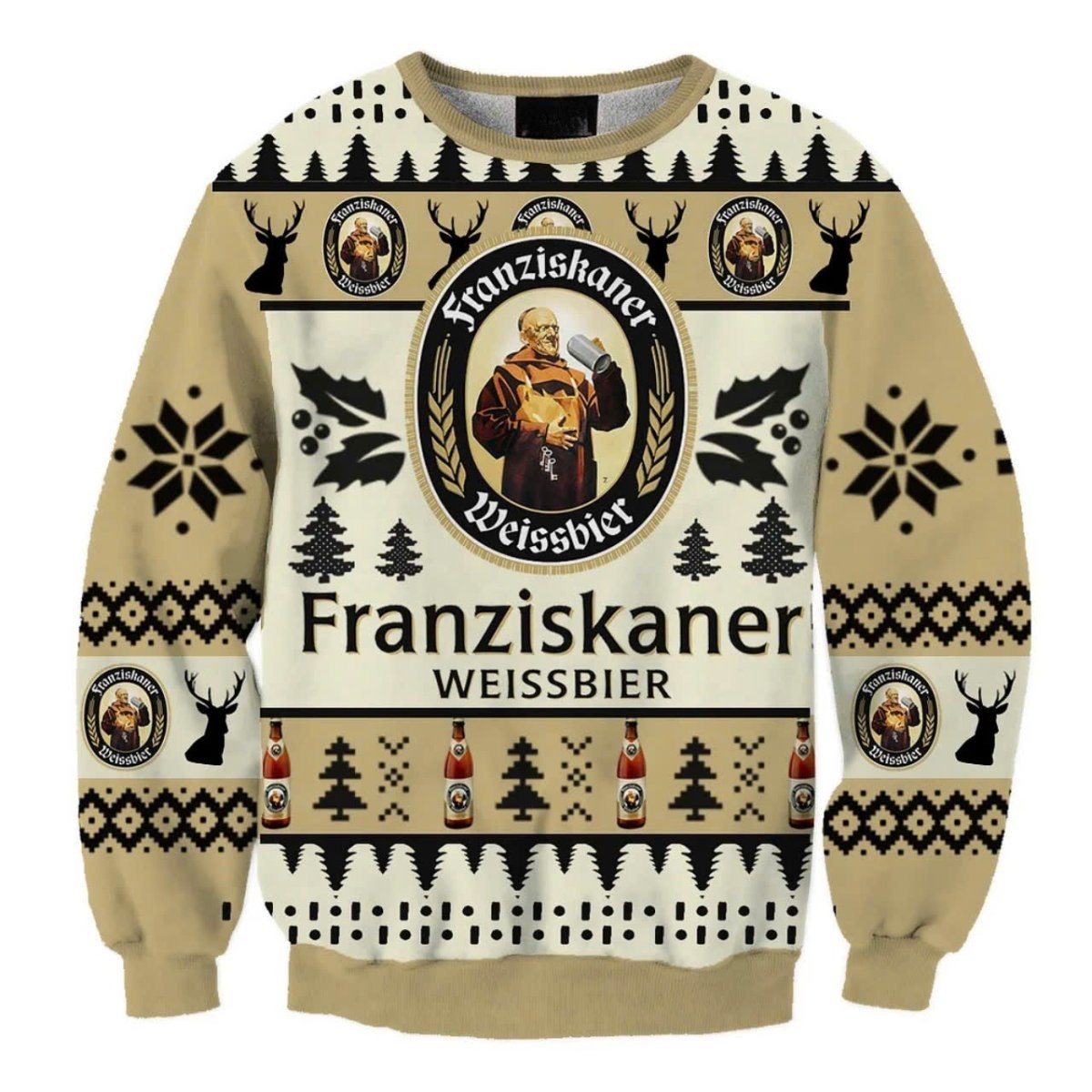 Franziskaner Weissbier Christmas Holiday Ugly Sweater - WeCustomit