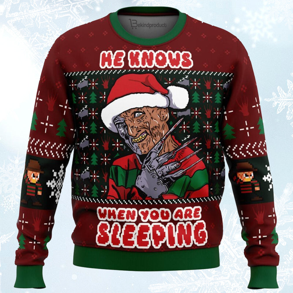 Fred Claws Christmas Freddy Krueger Ugly Christmas Sweater For Men & Women Christmas Gift Sweater BH386 - WeCustomit