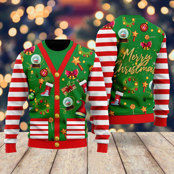 Funny Christmas Cardigan Style Ugly Christmas Sweater For Men & Women Christmas Gift Sweater US1387 - WeCustomit