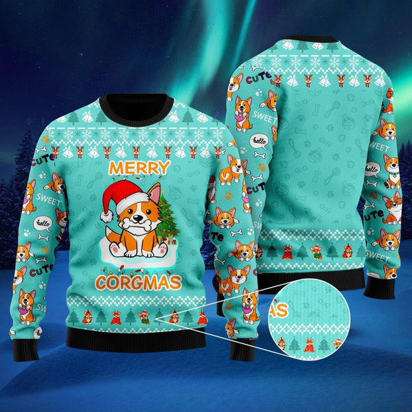 Funny Dog Merry Corgmas Ugly Christmas Sweater For Men & Women Christmas Gift Sweater US1782 - WeCustomit