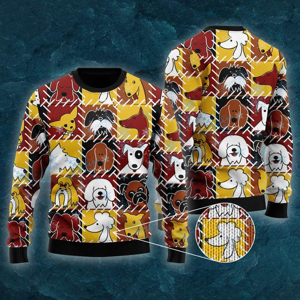 Funny Dog Sad Face Christmas Ugly Christmas Sweater For Men & Women Christmas Gift Sweater US1127 - WeCustomit