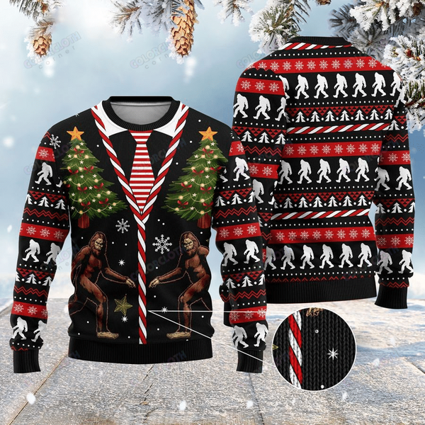 Funny Vintage Bigfoot Ugly Christmas Sweater For Men & Women Christmas Gift Sweater US1629 - WeCustomit
