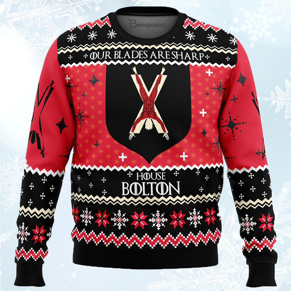 Game of Thrones House Bolton Ugly Christmas Sweater For Men & Women Christmas Gift Sweater PT451 - WeCustomit