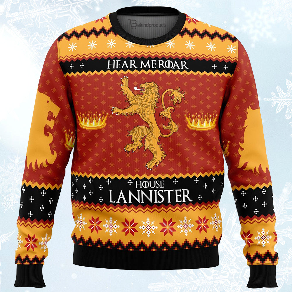 Game of Thrones House Lannister Ugly Christmas Sweater For Men & Women Christmas Gift Sweater PT412 - WeCustomit