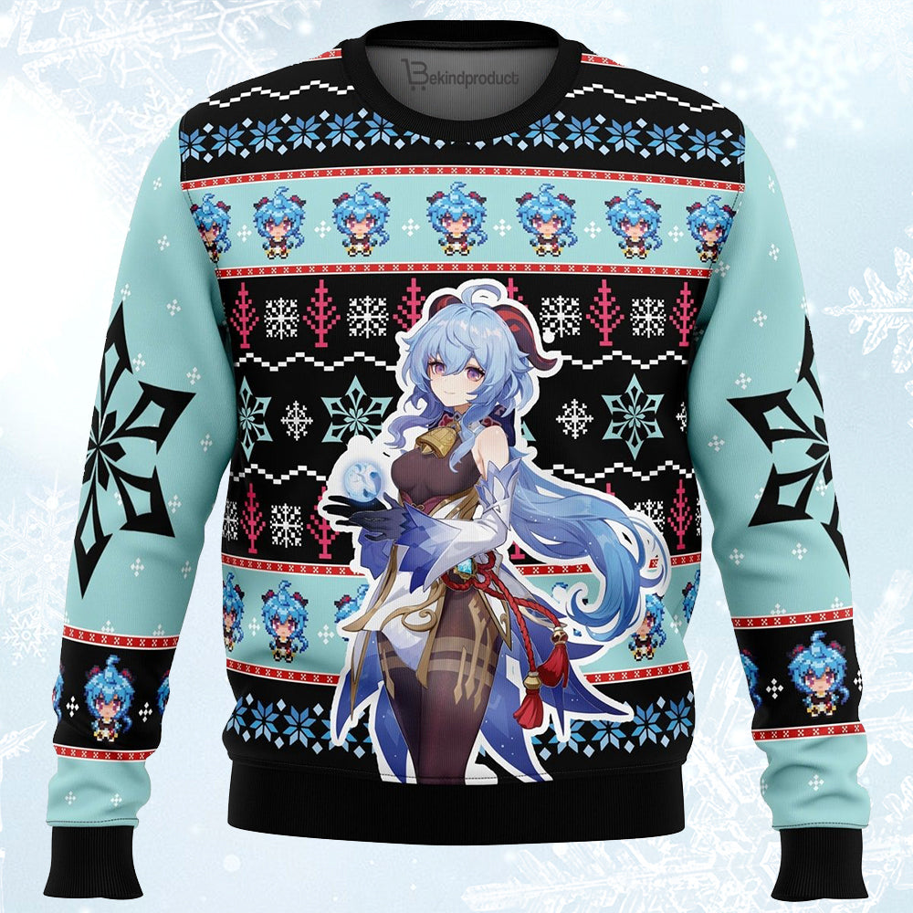 Ganyu Genshin Impact Ugly Christmas Sweater For Men & Women Christmas Gift Sweater PT375 - WeCustomit