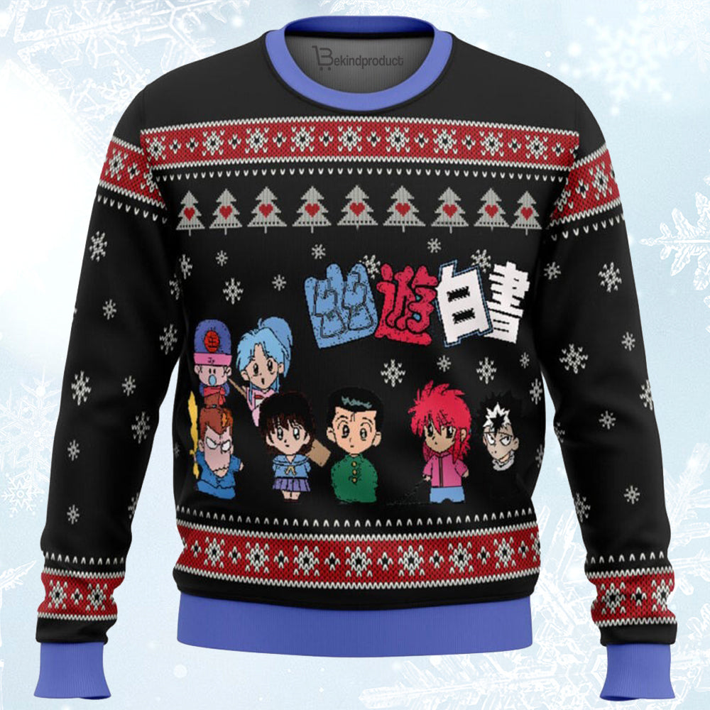 Ghost Fighter YuYu Hakusho Chibis Ugly Christmas Sweater For Men & Women Christmas Gift Sweater BH070 - WeCustomit