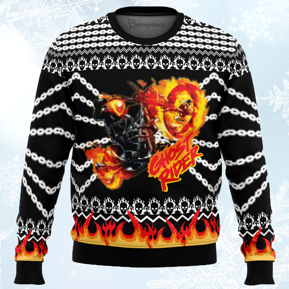 Ghost Rider Ugly Christmas Sweater For Men & Women Christmas Gift Sweater PT608 - WeCustomit