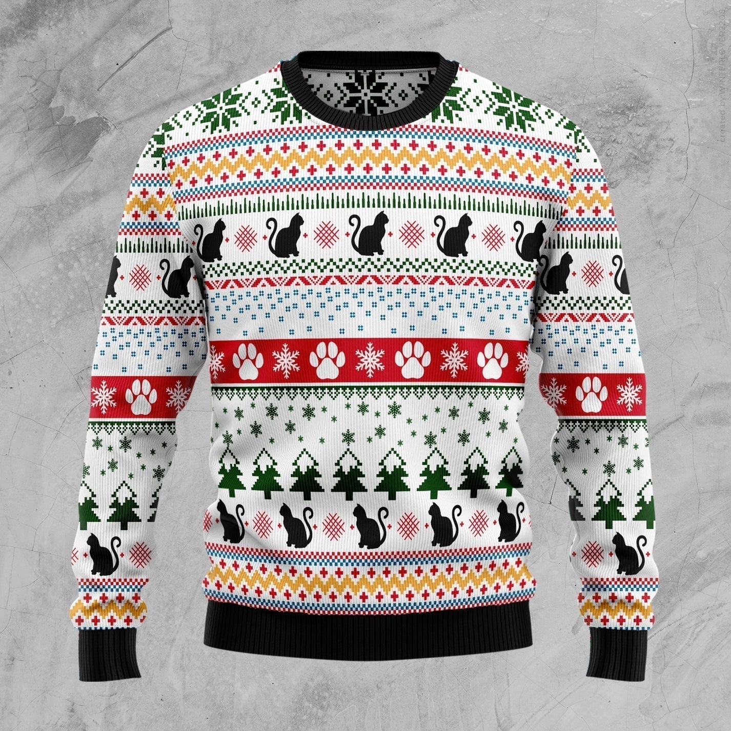 Black Cat Ugly Christmas Sweater For Men & Women Christmas Gift Sweater US3336 - WeCustomit