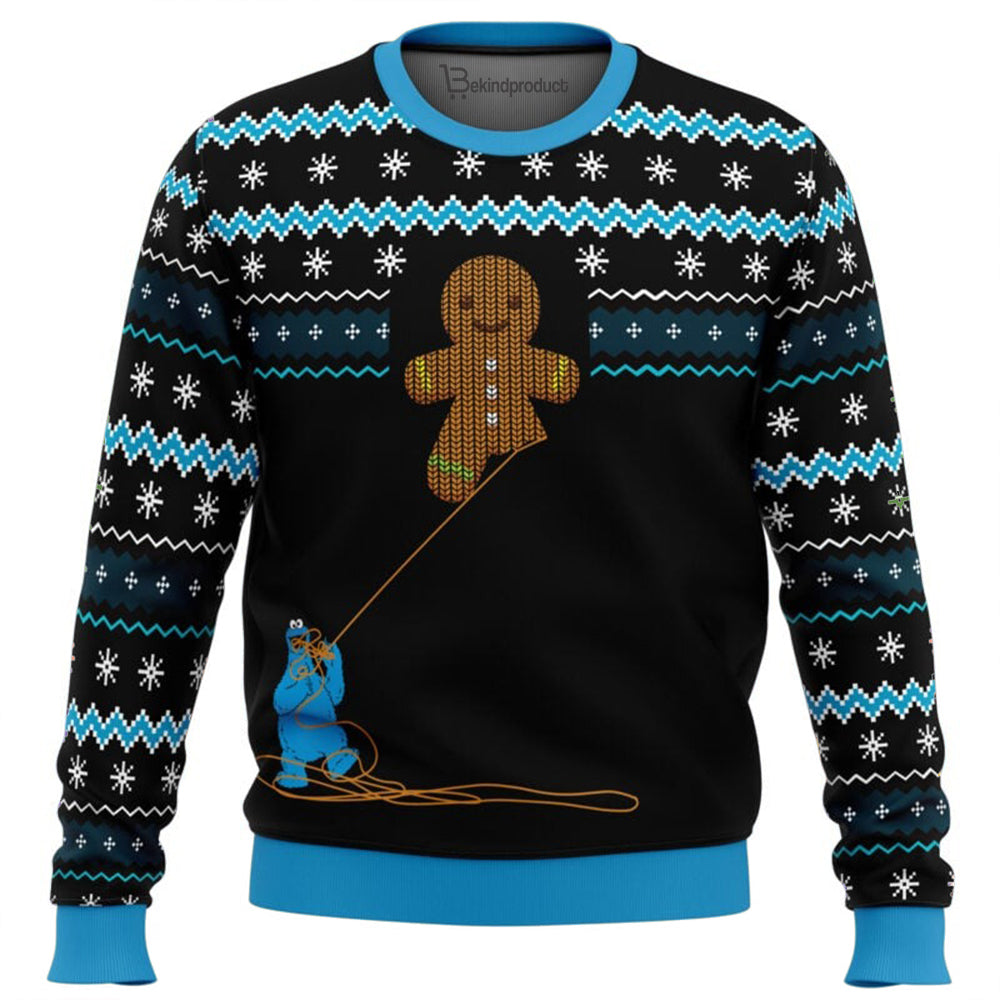Gingerbread Cookie Monster Ugly Christmas Sweater For Men & Women Christmas Gift Sweater BH302 - WeCustomit