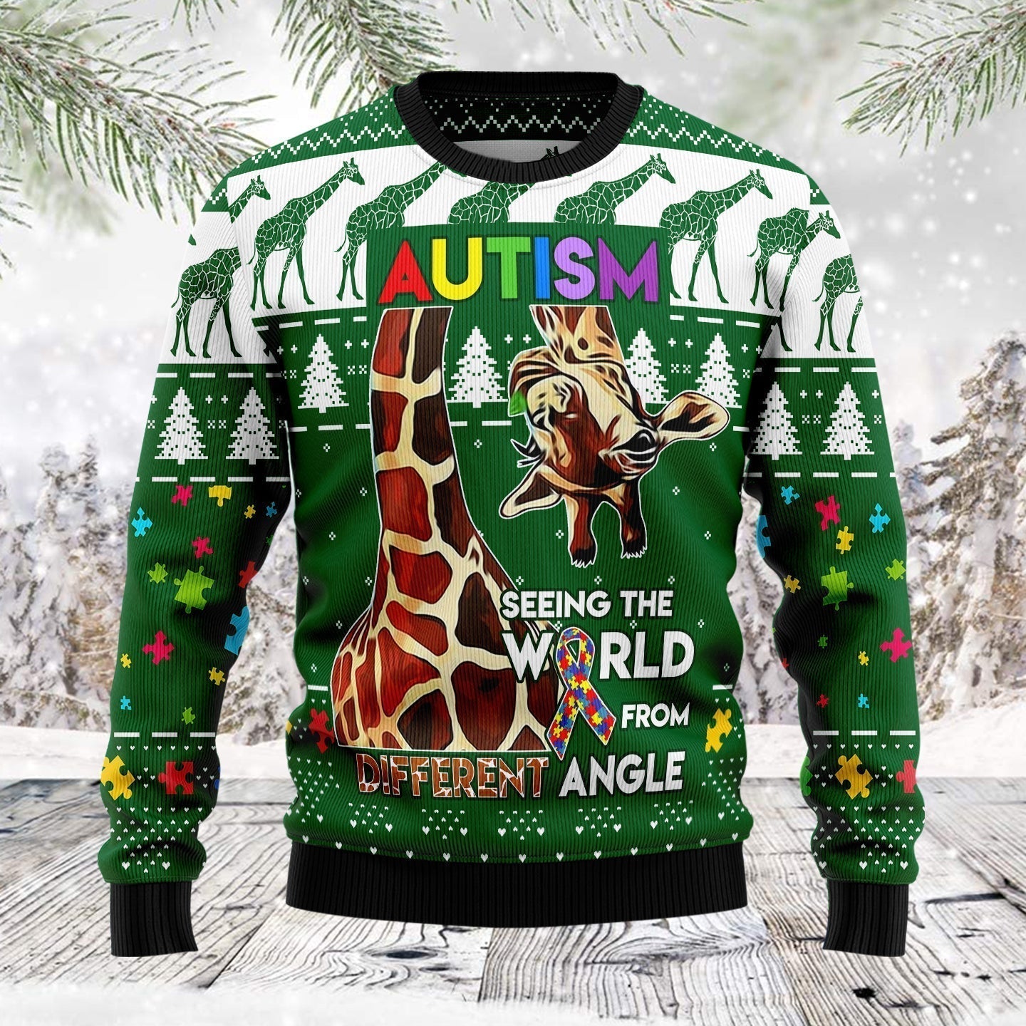 Giraffe Ugly Christmas Sweater For Men & Women Christmas Gift Sweater US1718 - WeCustomit