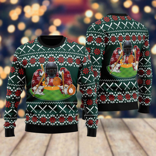 Gnomes Love Christmas Baseball Ugly Christmas Sweater For Men & Women Christmas Gift Sweater US2335 - WeCustomit
