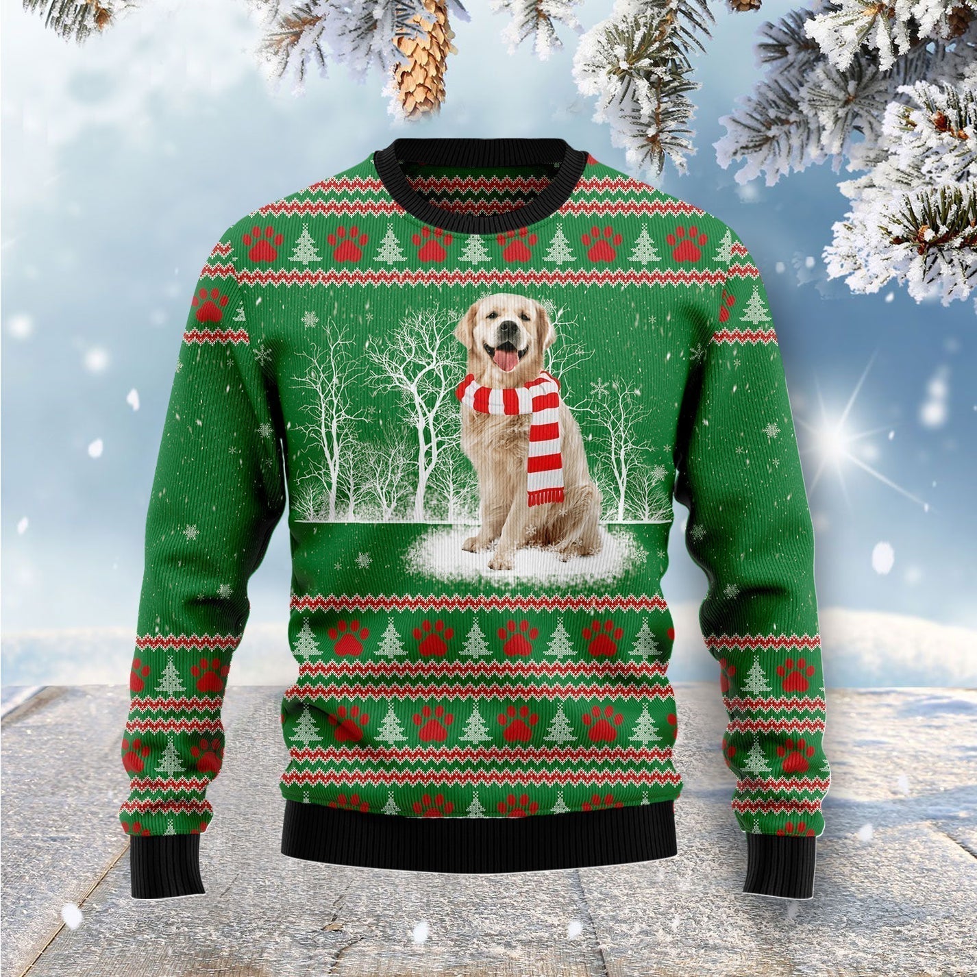 Dog Retriever Winter Ugly Christmas Sweater For Men & Women Christmas Gift Sweater US1529 - WeCustomit