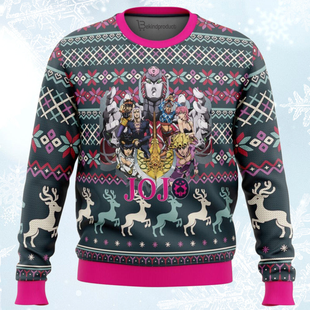 Golden Wind Jojo’s Bizarre Adventure Ugly Christmas Sweater For Men & Women Christmas Gift Sweater BH341 - WeCustomit