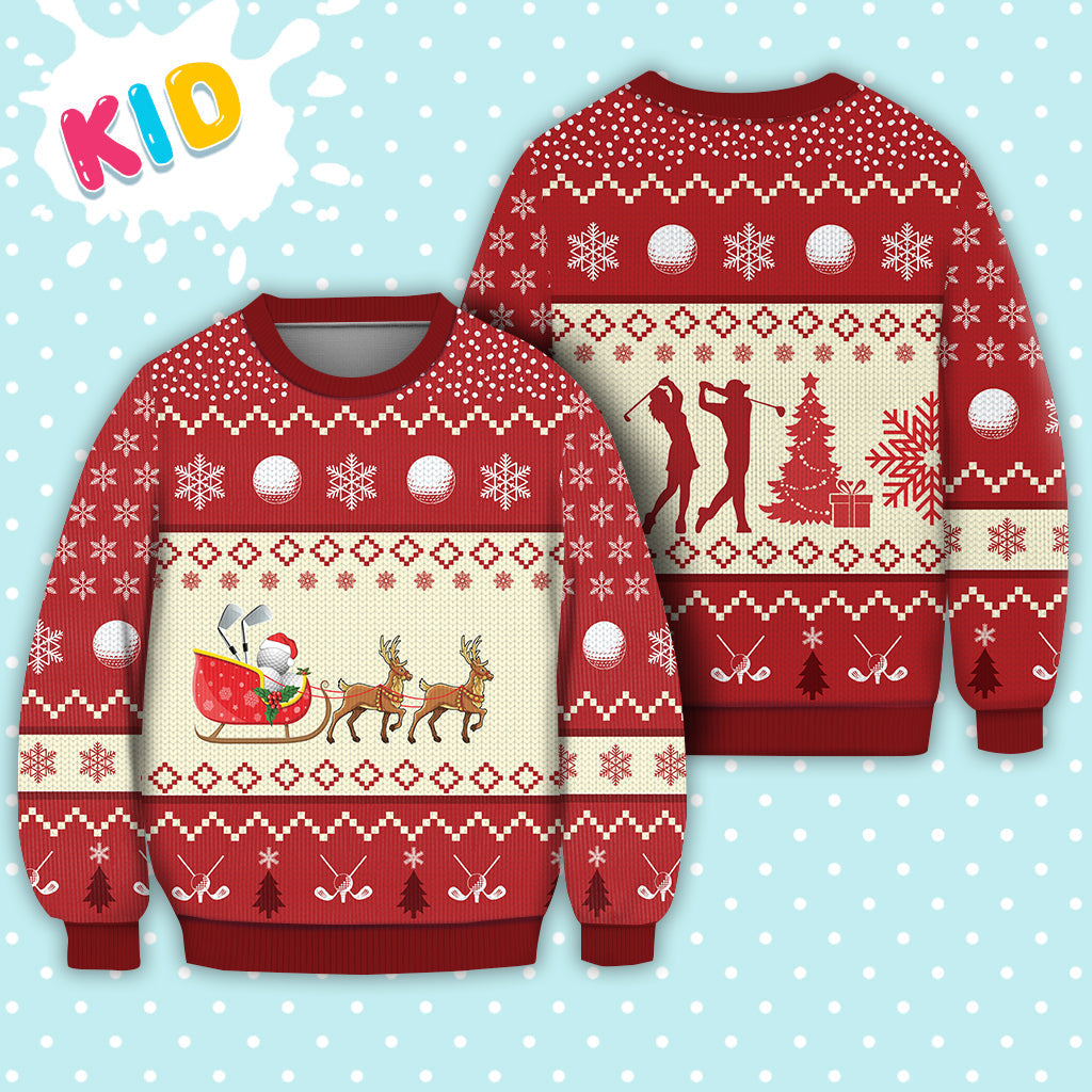 Golf Reindeer Christmas Sweater Christmas Knitted Print Sweatshirt - Best Gift For Christmas, Noel - WeCustomit