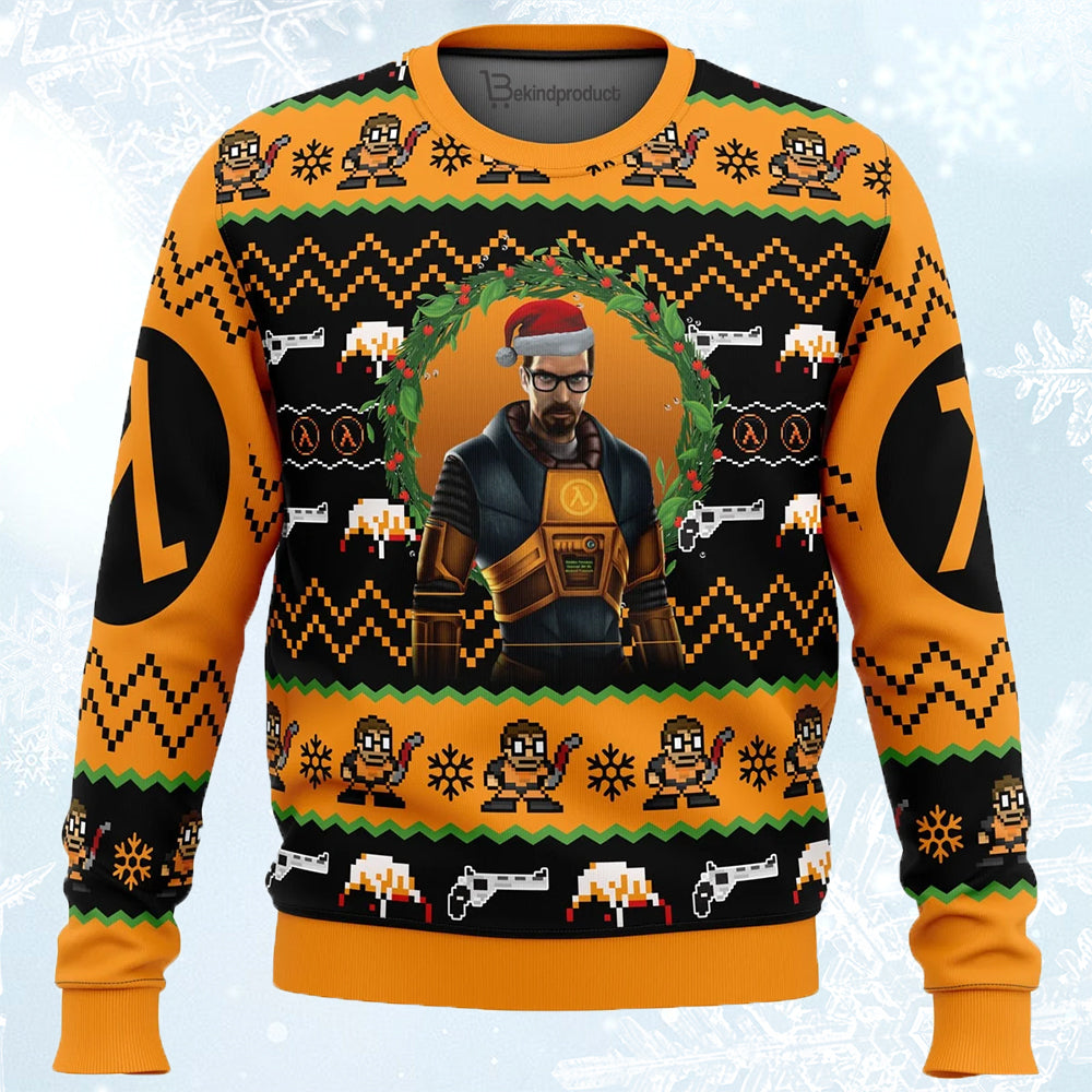 Gordon Freeman Half-Life Ugly Christmas Sweater For Men & Women Christmas Gift Sweater PT801 - WeCustomit