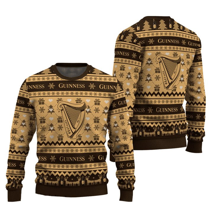 Guinness Snowing Christmas Ugly Sweater - WeCustomit