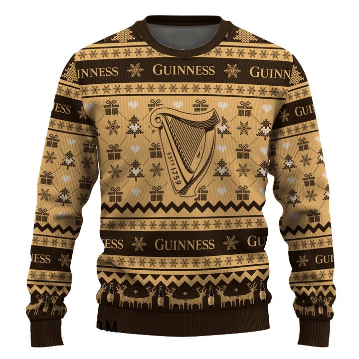 Guinness Snowing Christmas Ugly Sweater - WeCustomit