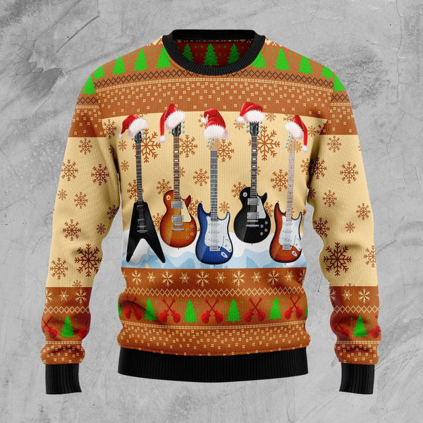 Guitar Xmas Ugly Christmas Sweater For Men & Women Christmas Gift Sweater US1433 - WeCustomit