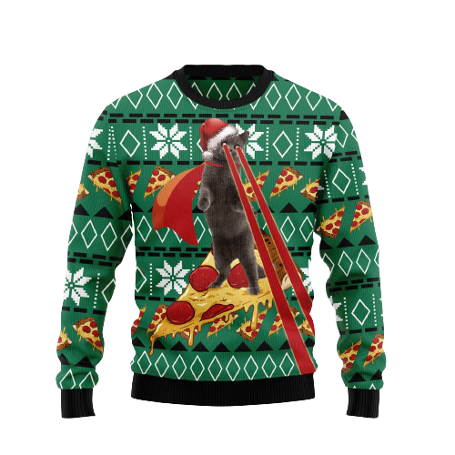 Cat Pizza Ugly Christmas Sweater For Men & Women Christmas Gift Sweater US1466 - WeCustomit