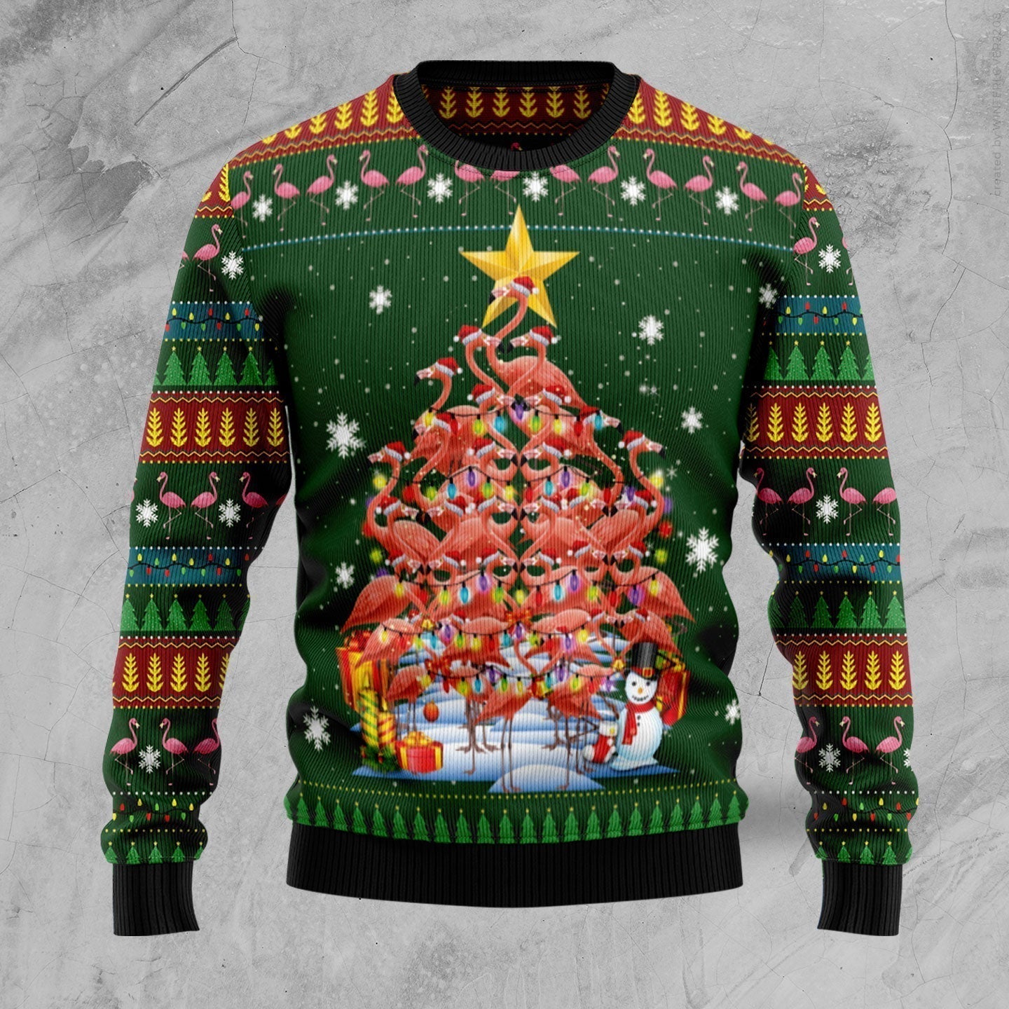 Flamingo Christmas Tree Ugly Christmas Sweater For Men & Women Christmas Gift Sweater US1856 - WeCustomit