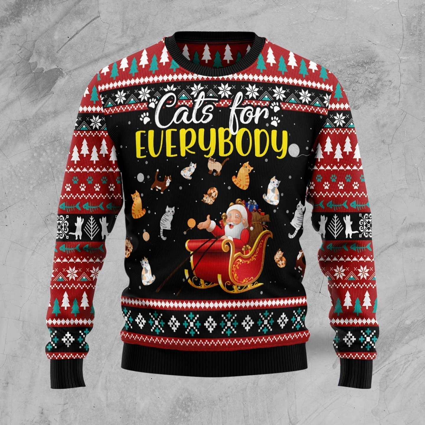 Cats For Everybody Merry Christmas Ugly Christmas Sweater For Men & Women Christmas Gift Sweater US1846 - WeCustomit